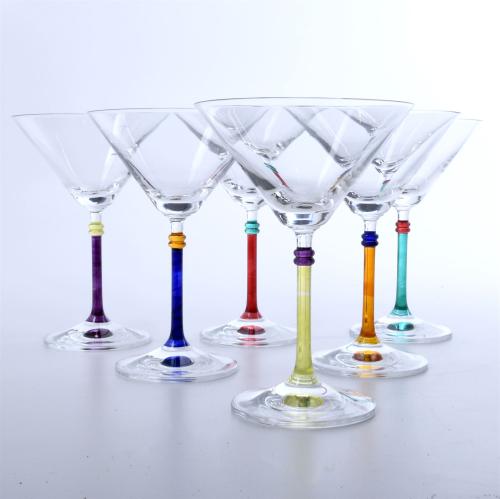 SET OF SIX COCKTAIL GLASSES, 70&#39;s.