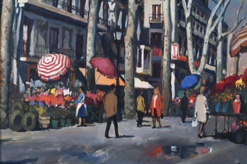 FREDERIC LLOVERAS HERRERA (1912-1983). "RAMBLA DE LES FLORS