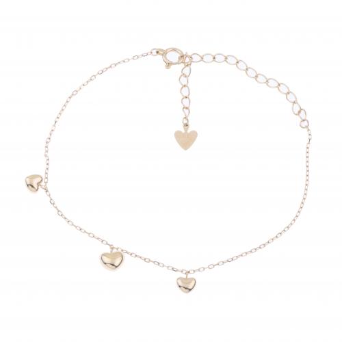 YELLOW GOLD BRACELET WITH HEARTS.