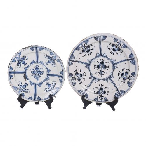 TWO CATALAN DISHES OF "LA CIRERETA", 19TH CENTURY.