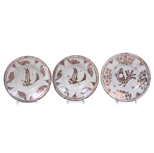 THREE MANISES DISHES, 18TH CENTURY.