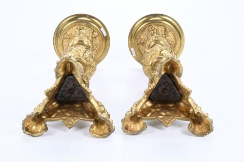 PAIR OF SPANISH CANDELABRA, LATE 19TH CENTURY.