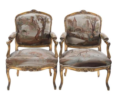 FRENCH LOUIS XV STYLE SET OF CHAIRS, EARLY 20TH CENTURY.