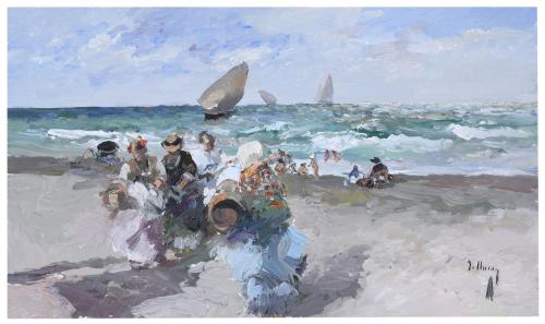 JOSÉ LUIS CHECA (1950). "BEACH SCENE".