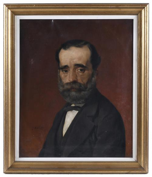 JOAN VICENS COTS (1830-1886). "RETRATO DE UN CABALLERO", 18