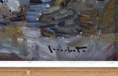 JOSEP SERRASANTA (1916-1998). "RURAL LANDSCAPE WITH FIGURES