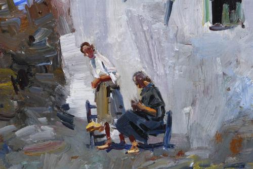 JOSEP SERRASANTA (1916-1998). "RURAL LANDSCAPE WITH FIGURES