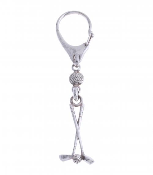 SILVER GOLF CLUB KEYRING.