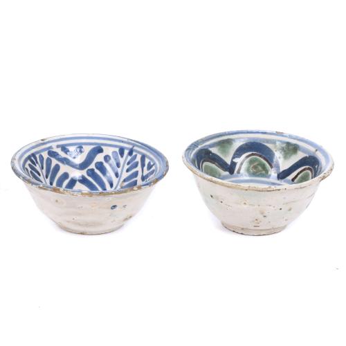 TWO ARAGONESE BOWLS FROM MUEL, SECOND HALF 17TH CENTURY.