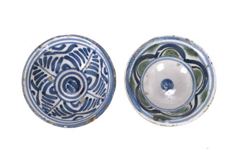 TWO ARAGONESE BOWLS FROM MUEL, SECOND HALF 17TH CENTURY.