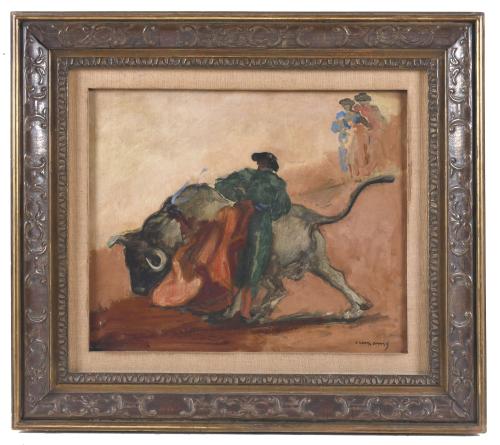 PERE CREIXAMS PICO (1893-1965). "BULLFIGHTING SCENE".