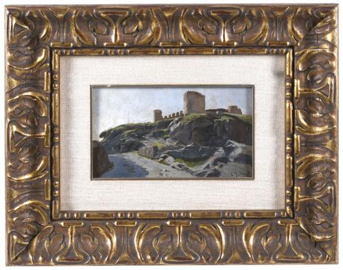 SEBASTIÀ JUNYENT SANS (1865-1908).  "VIEW OF A CASTLE".