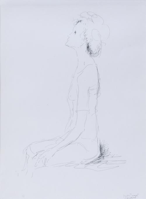 MONTSERRAT GUDIOL (1933-2015). "SEATED WOMAN".