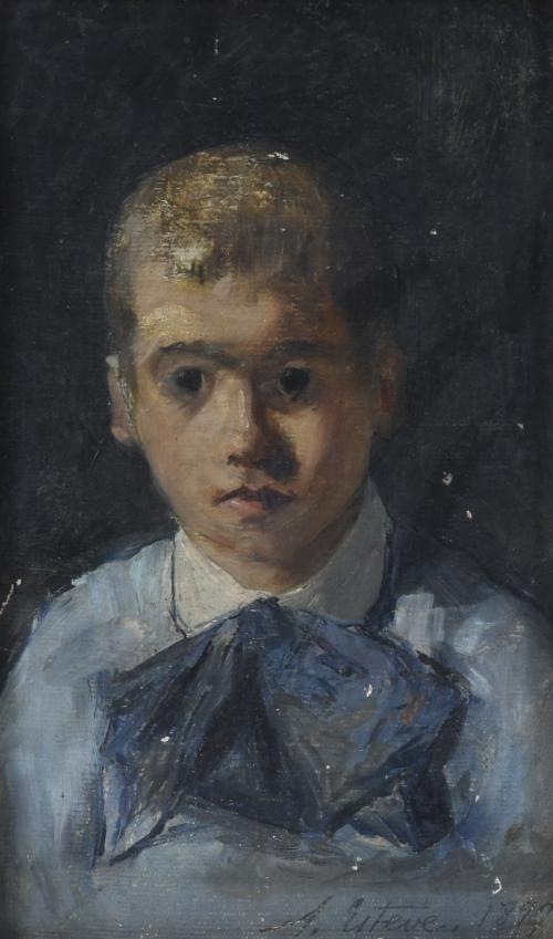 ANTONIO ESTEVE SENIS (1885-1952). "PORTRAIT OF A CHILD", 1899.