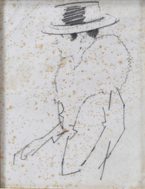 XAVIER GOSÉ (1876-1915). "LADY WEARING A HAT"