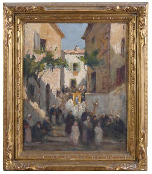 ESCUELA ESPAÑOLA, SIGLO XX. "PROCESIÓN".