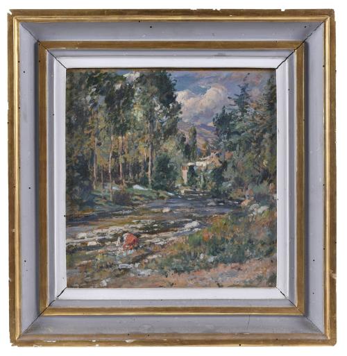 SEGUNDO MATILLA MARINA (1862-1937). "FIGURA EN EL RÍO", 190