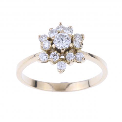DIAMONDS ROSETTE RING.