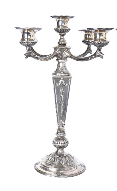 MASRIERA Y CARRERAS. PAIR OF BARCELONA SILVER CANDELABRA, F