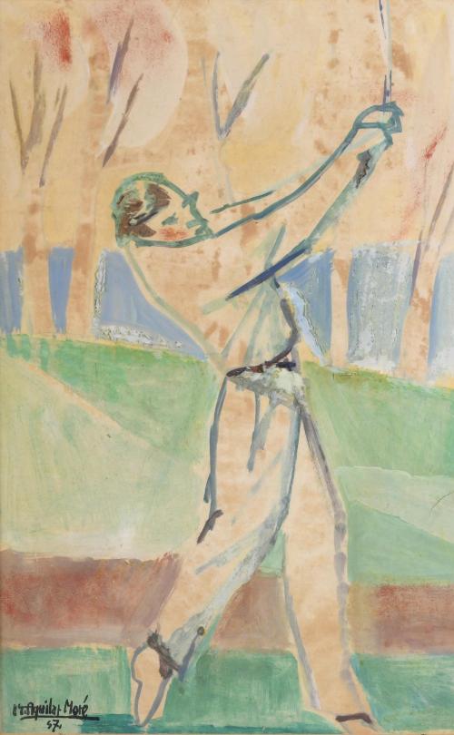 RAMÓN AGUILAR MORÉ (1924-2015). "GOLFISTA", 1957.