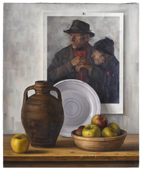 LLUÍS GALLART Y GARCIA (1922-1985). "STILL LIFE. HOMAGE TO WILHELM LEIBL".