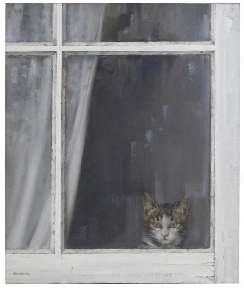 LLUÍS GALLART Y GARCIA (1922-1985). "CAT AT THE WINDOW".