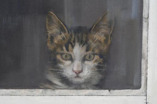 LLUÍS GALLART Y GARCIA (1922-1985). "CAT AT THE WINDOW".