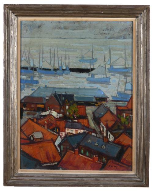 JESUS CASAUS MECHO (1926-2002). "VILLAGE AND HARBOUR".