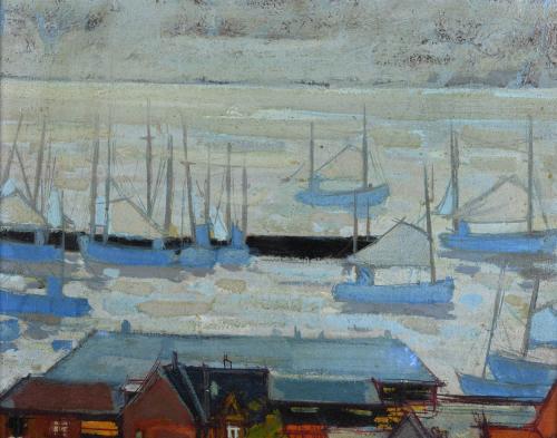 JESUS CASAUS MECHO (1926-2002). "VILLAGE AND HARBOUR".