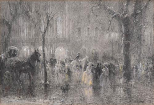 JOSEP AGUILERA I MARTÍ (1882-1955). "LEAVING THE LYCEUM".