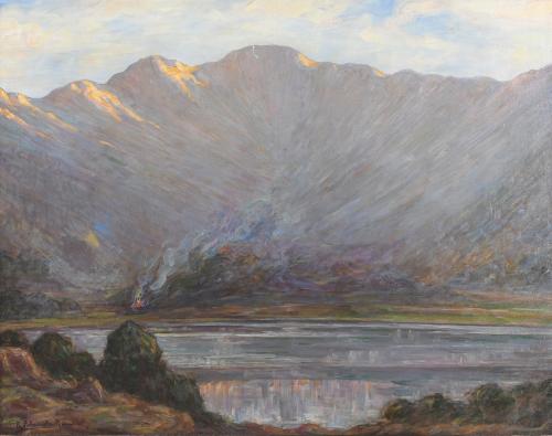 RAMON PALMAROLA ROMEU (1877-1943). "LANDSCAPE WITH A LAKE".