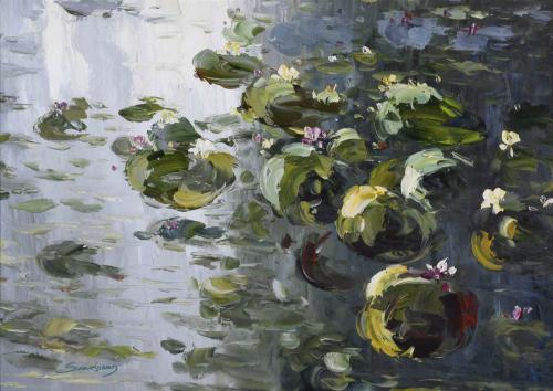 RAMÓN SANVICENS MARFULL (1917-1987). "NENÚFARES", SITGES, 1958.