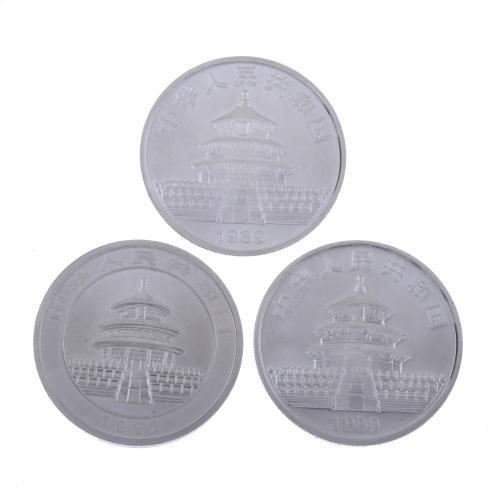 THREE COINS IN PURE SILVER.