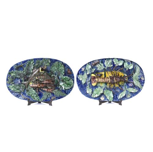 FRANÇOIS MAURICE (1846-1896). TWO TRAYS OR PLATTERS.