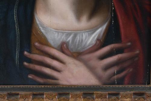ATTRIBUTED TO 17TH-CENTURY FLEMISH SCHOOL. "HOLY WOMAN IN E