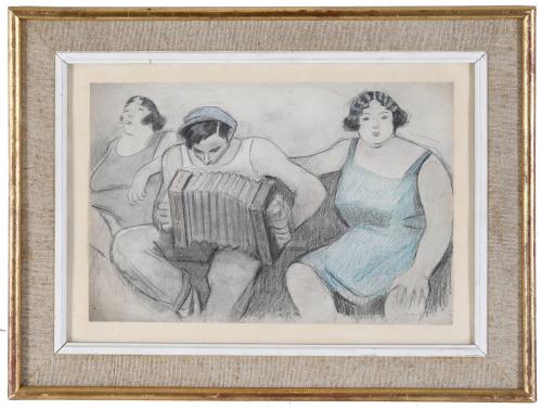 RICARD OPISSO (1880-1966). "GIRLS WITH AN ACCORDION".