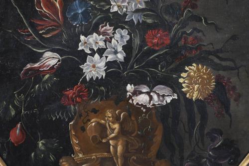18TH CENTURY MALLORCAN SCHOOL "FLOWER VASES".