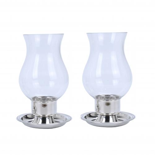CHRISTOBLE. PAIR OF CANDLESTICKS, MID 20TH CENTURY.
