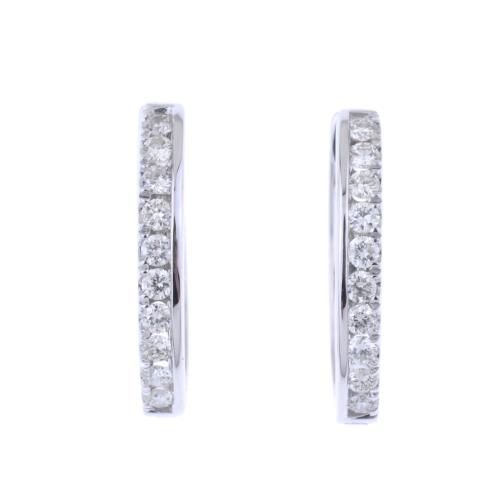 WHITE GOLD AND DIAMONDS CREOLE EARRINGS.