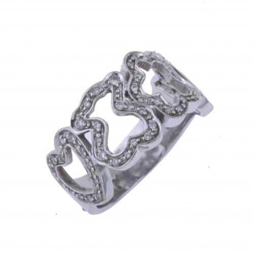 TOUS. WHITE GOLD RING WITH DIAMONDS.