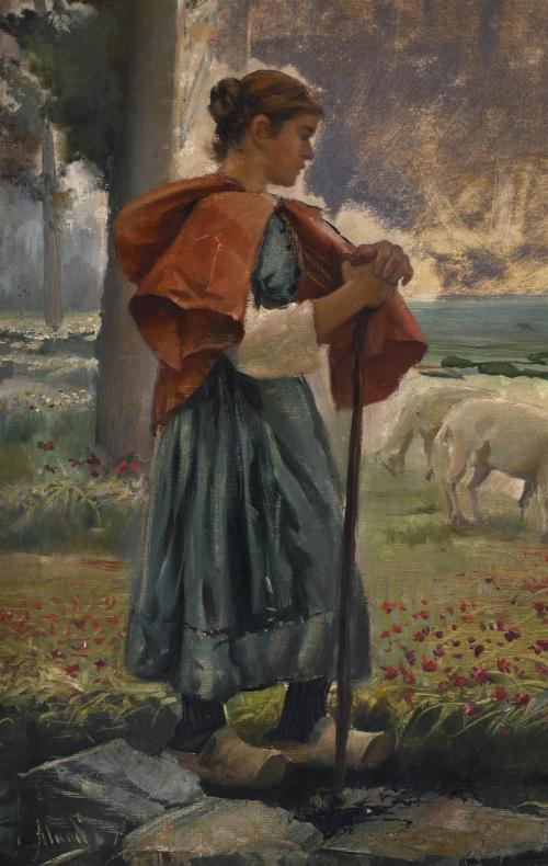 CRISTÒFOR ALANDI (1856-1896). "SHEPHERDESS".