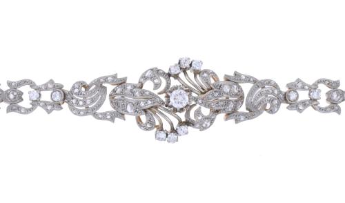 BICOLOUR BRACELET WITH DIAMONDS.