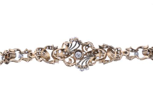 BICOLOUR BRACELET WITH DIAMONDS.