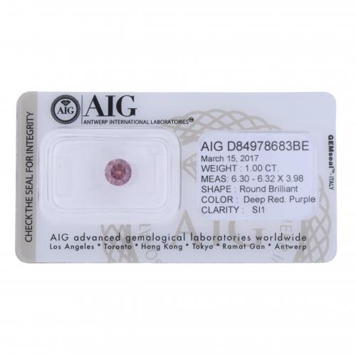 1.00 CT DIAMOND. PURPLE COLOUR.
