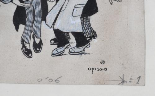 RICARD OPISSO (1880-1966). Satirical cartoon.