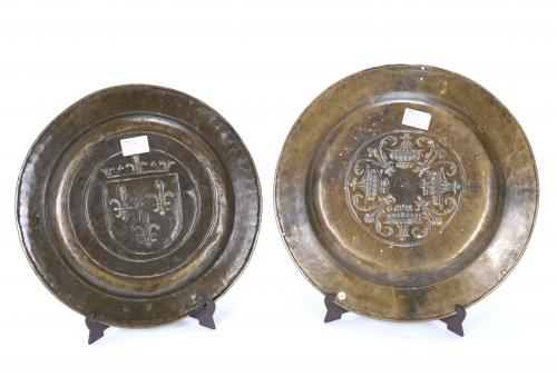 TWO GERMAN ALMS BOWLS, 16TH-17TH CENTURIES. 