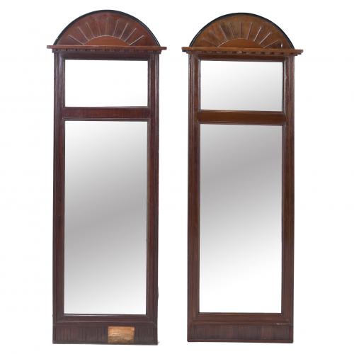 PAIR OF LOUIS XVI STYLE "TRUMEAU" MIRRORS, 20TH CENTURY.