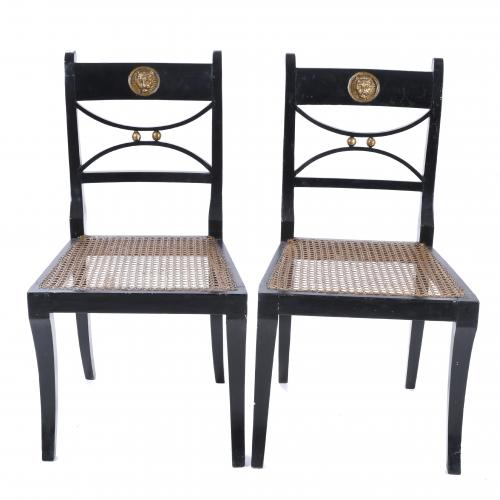 PAIR OF REGENCY CHAIRS, 19TH CENTURY.