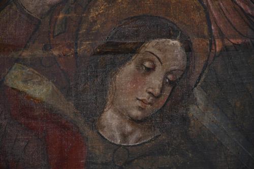 ESCUELA  ESPAÑOLA, SIGLO XV-XVI. "ARCÁNGEL SAN MIGUEL".