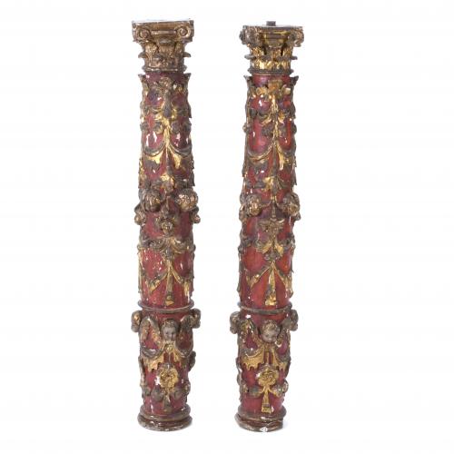 PAREJA COLUMNAS ESPAÑOLAS, SIGLO XVIII.